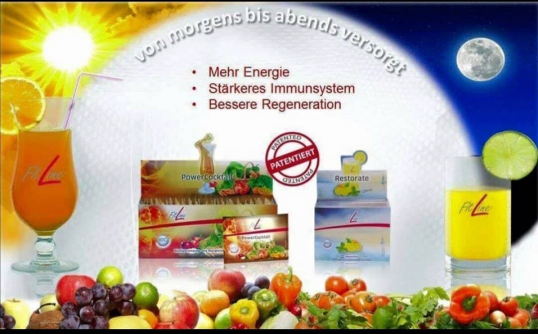 FitLine Gesamtkonzept — von morgens bis abends versorgt: mehr Energie, stärkeres Immunsystem, bessere Regeneration
