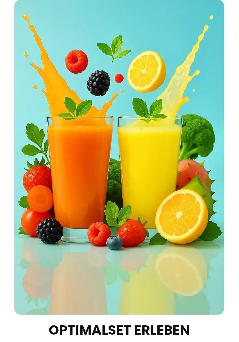 Fitline Optimalset — Power Cocktail und Activize frisch im Glas